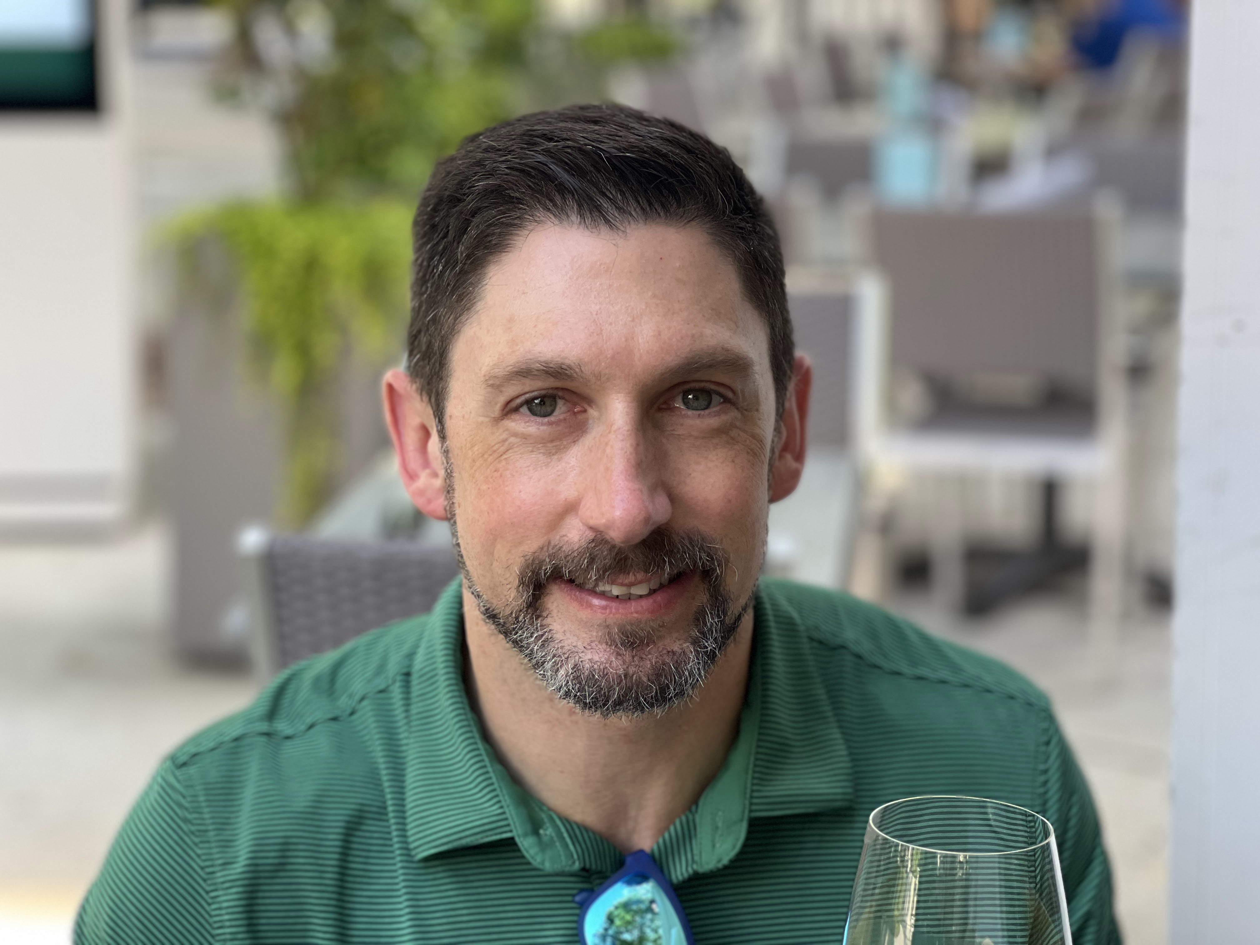 Scott Guillaudeu smiling in the woods.